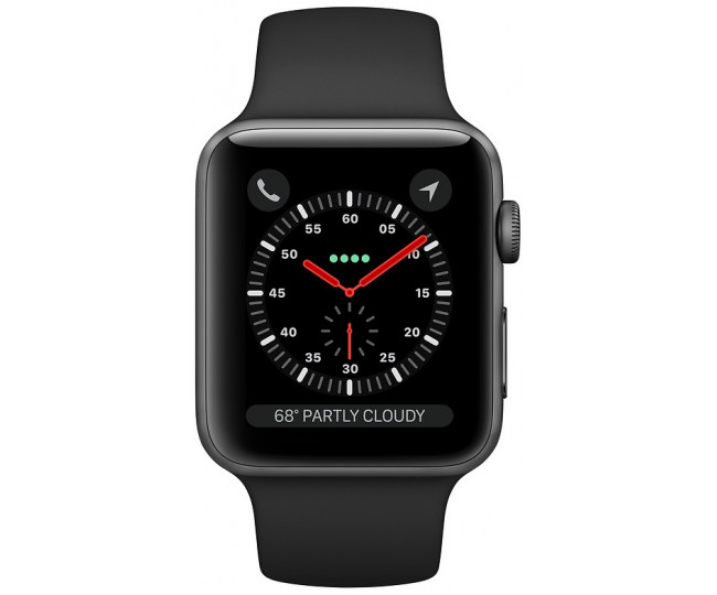 Apple Watch Series 3 GPS + LTE 42mm Space Gray Aluminum w. Gray Sport Band (MTGT2) б/у